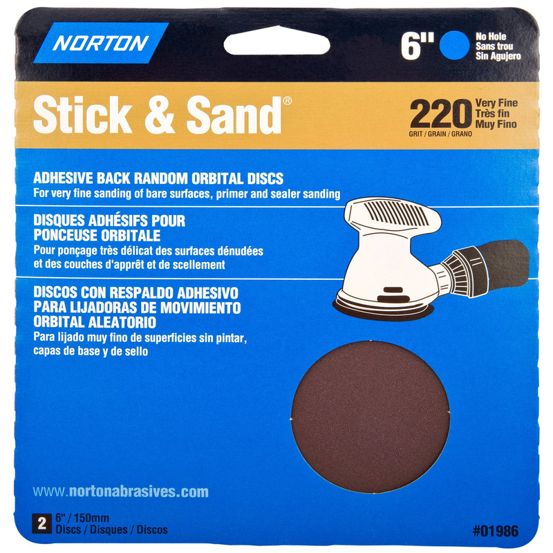 6" PSA Cloth Sanding Disc - 2 Pack - Grit:220 Grit